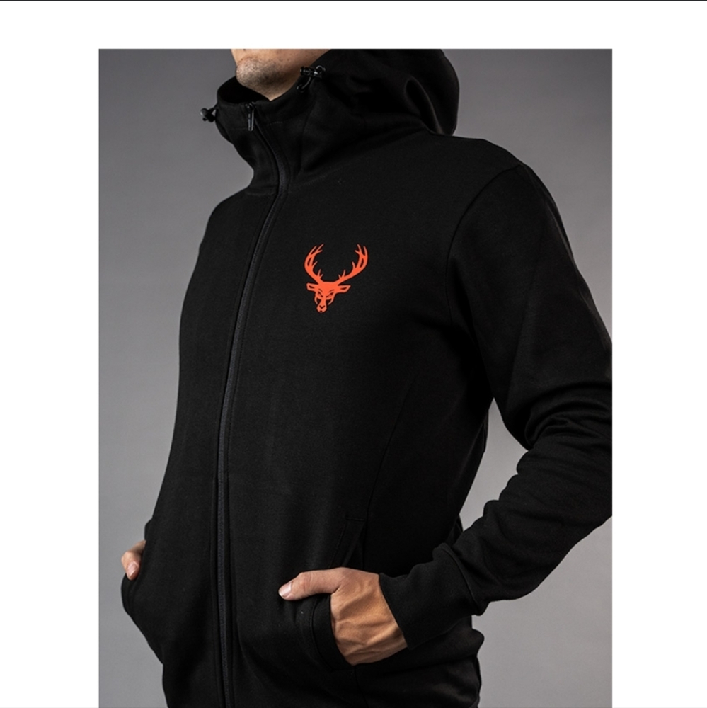 NWT Bucked Up black zip front hoodie size x x large